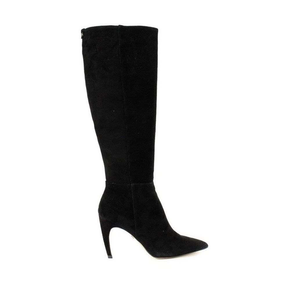 Sam Edelman Black Suede Tall Stiletto Heel Boots Size 9